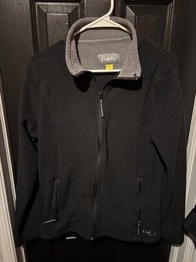 Cabela's Black Fleece Zip Jacket with Gray Lining